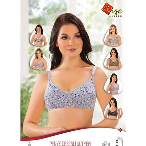 Billiza 511 Bayan Gri Desenli Penye Sütyen