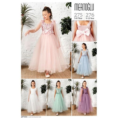 Mertoğlu 276 Kız Çocuk Kolu Tüllü Abiye Elbise 9-12 Yaş