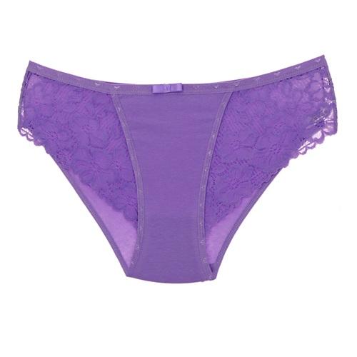 My Aşk 015 Bayan Penye Begonvil Dantelli Bikini Külot - Beyaz