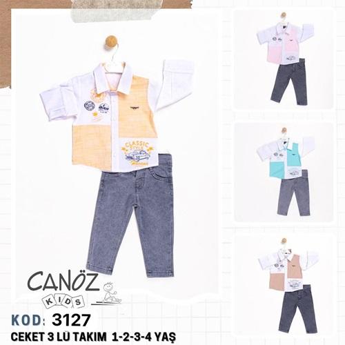 Canöz 3127 Erkek Çocuk Gömlekli 2 li Takım 1-4 Yaş