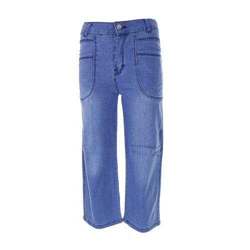 Egecan 2203 Kız Çocuk Geniş Paça Oval Cep Kot Pantolon 3-7 Yaş