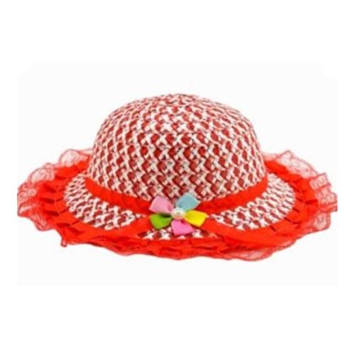 Hertex 12 Kız Çocuk Kenarı Süslü Hasır Şapka 8-12 Yaş