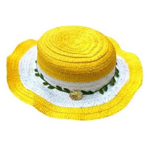 Hertex 12-1 Kız Çocuk Kenarı Süslü Hasır Şapka 8-12 Yaş