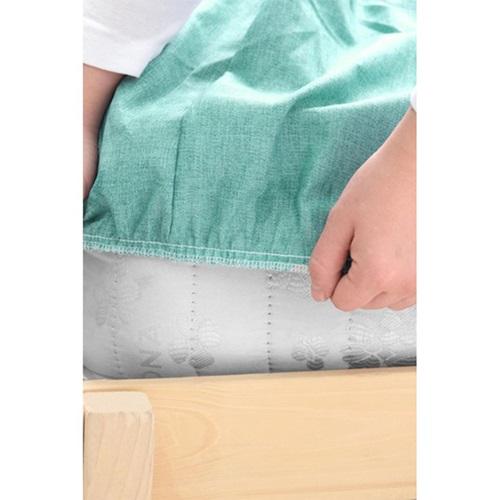 Sağlık Fırça Desenli Lastikli Fitted Tek Kişilik Çarşaf Takımı 100x200