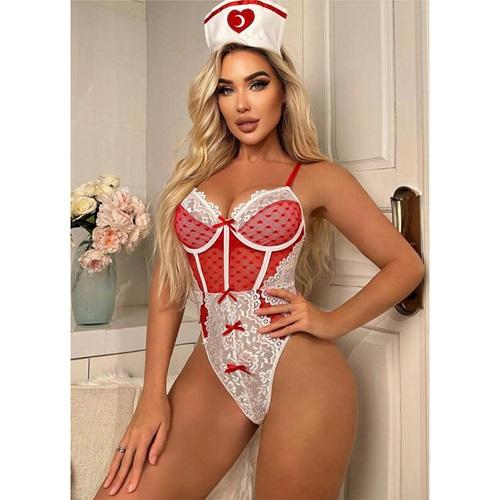 For Dreams 8480 Bayan Babydoll Hemşire Kostümü Fantazi Gecelik