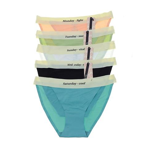 F-K 2857 Bayan Lazer Kesim Yazı Baskılı Külot S-XL