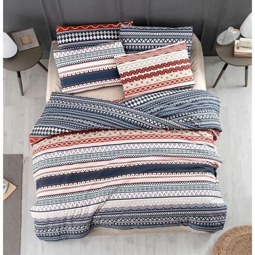 İpeksi Motif 4 Parça Desenli Kutulu Çift Kişilik Nevresim Takımı 200x220cm