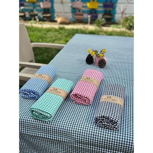 Bera Coton Kareli Zifir Sofra Bezi Masa Örtüsü 140x170cm