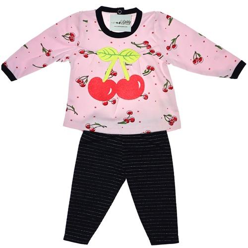 4620 Penye Taytlı Kirazlı Takım 6-9-12 Ay