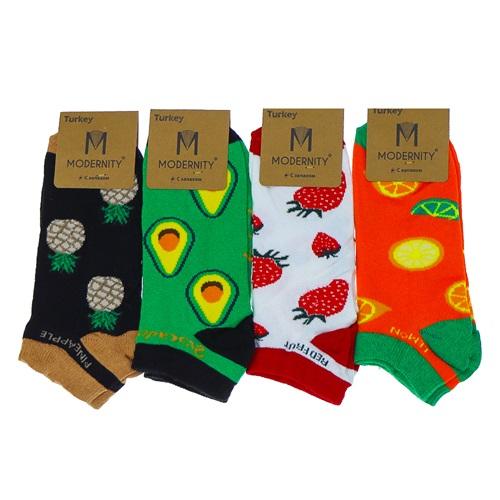 Modernty 1035 Bayan Penye Desenli Likralı Patik Çorap