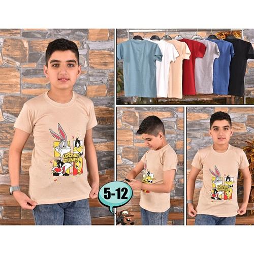 Kardeşler-Erkek Çocuk Çizgi Tavşan Ördek Baskılı Sweat Tişört 9-12 Yaş