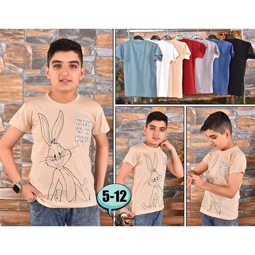 Kardeşler-Erkek Çocuk Çizgi What Up Doc Baskılı Sweat Tişört 5-8 Yaş