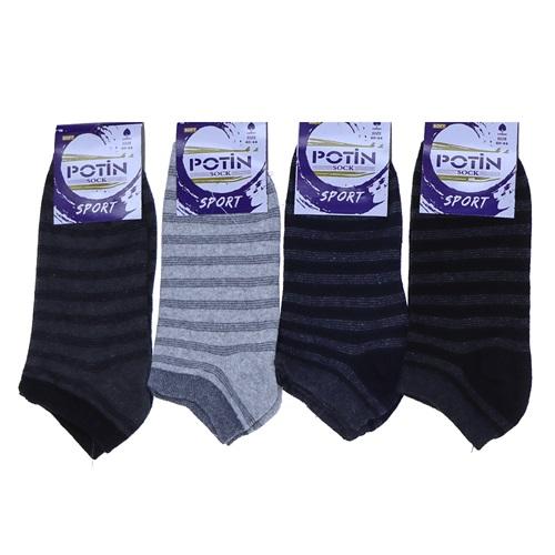 Potin 8518 Erkek Likralı Desenli Kısa Konç Patik Çorap