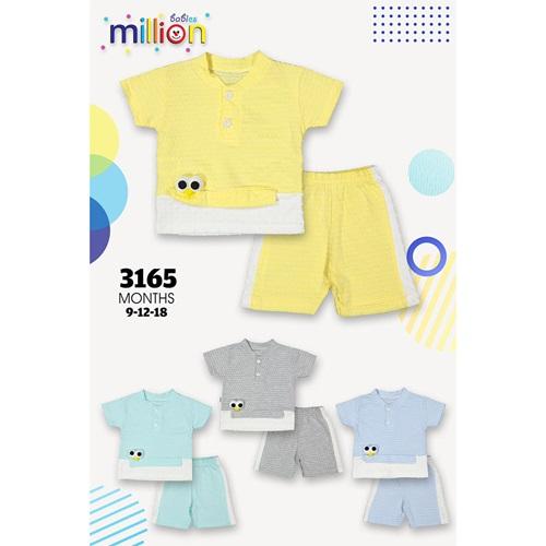 Million 3165 Erkek Bebe Puanlı Göz Aksesuarlı 2 Li Takım 6-9-12 Ay