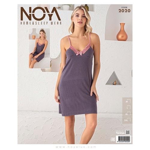 Noya Lux 2020 Bayan Ring Viskon Desenli İp Askılı Gecelik M-2XL