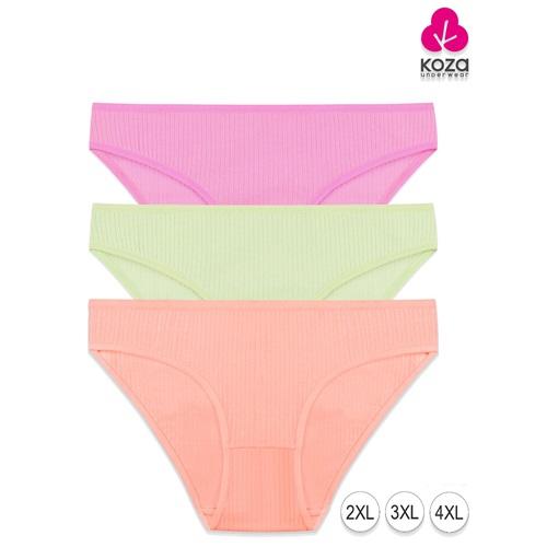 Koza Soft 11050-39 Bayan Penye Raporlu 3 Lü Slip Bikini