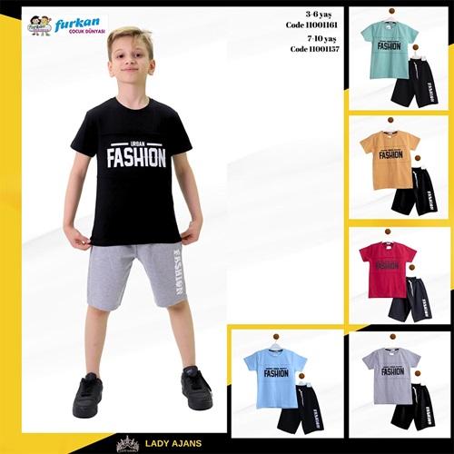 Furkan 1157 Erkek Çocuk Penye Urban Fashıon Baskılı Şortlu Takım 3-6 Yaş