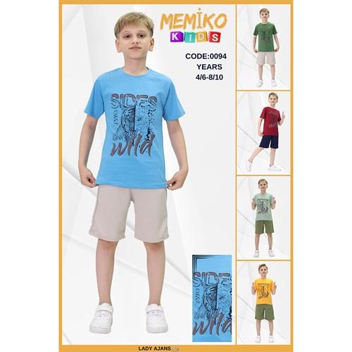 Memico Erkek Çocuk Süprem Sides Wild Baskılı 2 Li Tişört Şort Takım 4-10 Yaş