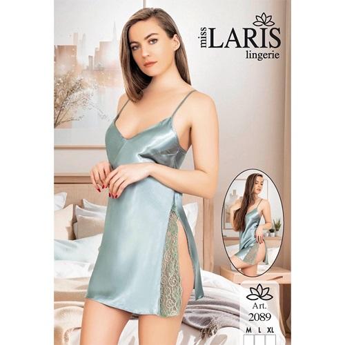 Miss Laris 2089 Bayan Dantelli Saten Kısa Gecelik