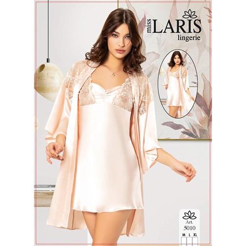 Miss Laris 5010 Bayan Dantelli Kısa Saten Takım Gecelik