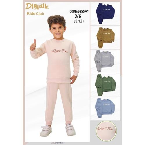 Dıgıdık Kids 365541 Erkek Çocuk 3 İp Şardonlu Ringt Time Baskılı Takım 3-6 Yaş