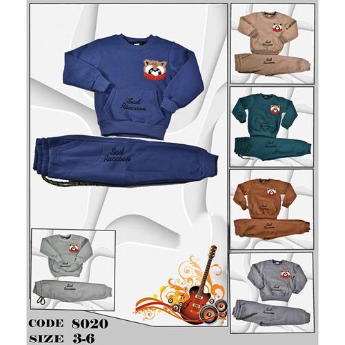 Tofil 8020 Erkek Çocuk 3 İp Rakun Nakışlı Cepli Takım 3-6 Yaş