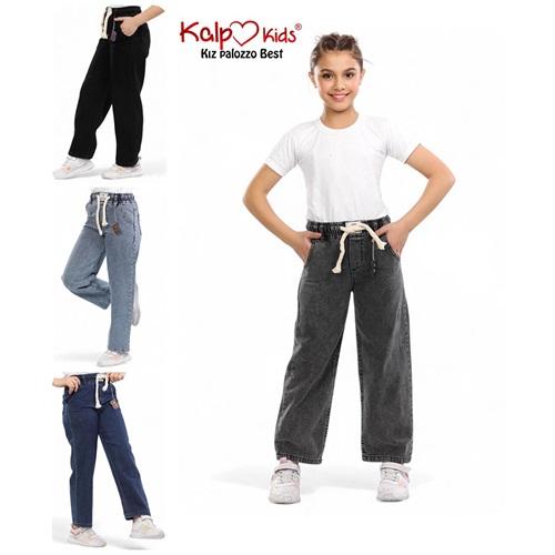 Kalp Kids 1729-1 Kız Çocuk Cotton Best Frıends Jeans Rock Kot Pantolon 6-10 Yaş