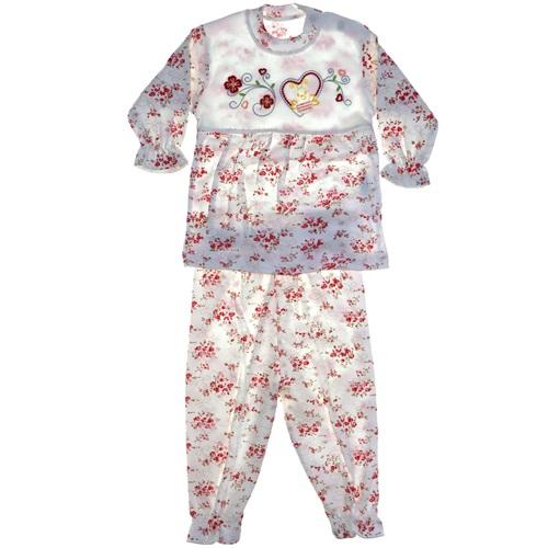 Kardelya 3240 Çiçekli Kız Bebe Takım 0-6 Ay