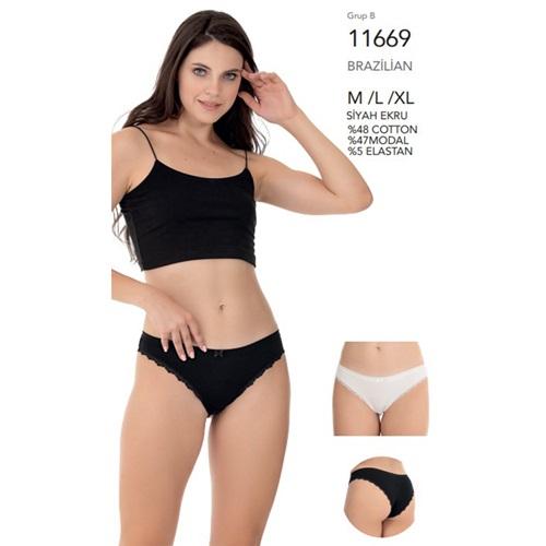 Berrak 11669 Bayan Penye Brazilian Bikini Külot M-XL
