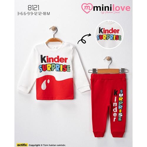 Mini love 8121 Bebe Penye Kinder Baskılı 2 Li Takım 3-18 Ay