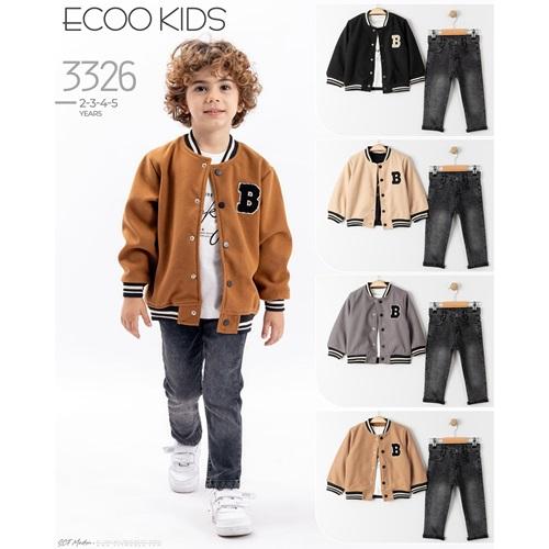 Ecoo Kids 3326 Erkek Çocuk Ribanalı Kaşkorseli Ceketli Takım 2-5 Yaş