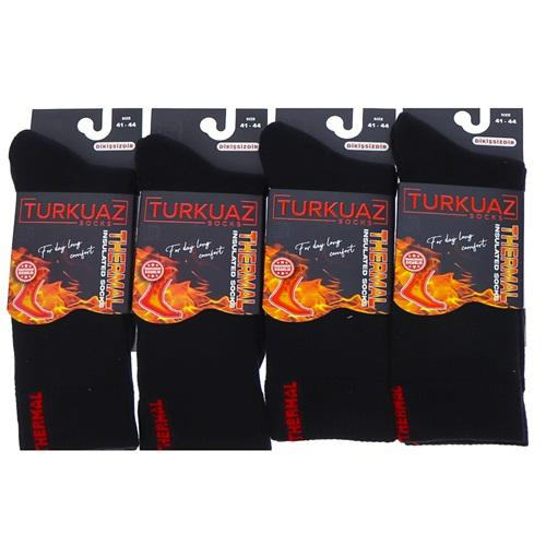 Turkuaz 1972 Erkek Dikişsiz Likralı Termal Havlu Kutulu Soket Çorap