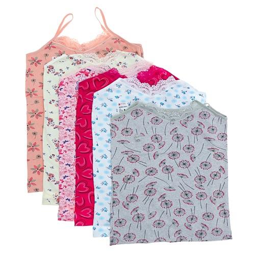 Didu 2001 Bayan Penye Empirme Desenli Dantelli İp Askı Atlet