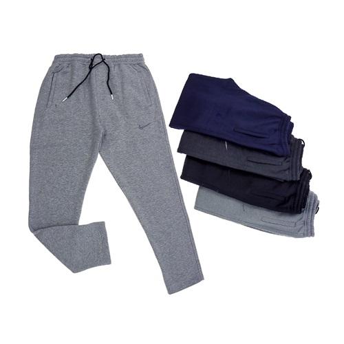 Slm 505 Erkek 3 İp Battal Nıke Nakışlı Düz Paça Eşofman Alt 3XL-7XL