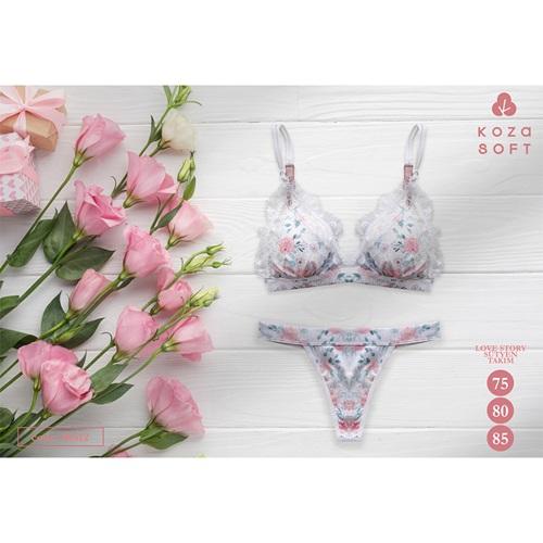 Koza 80312 Bayan Desteksiz Love Story Sütyen Takımı S-M-L-XL