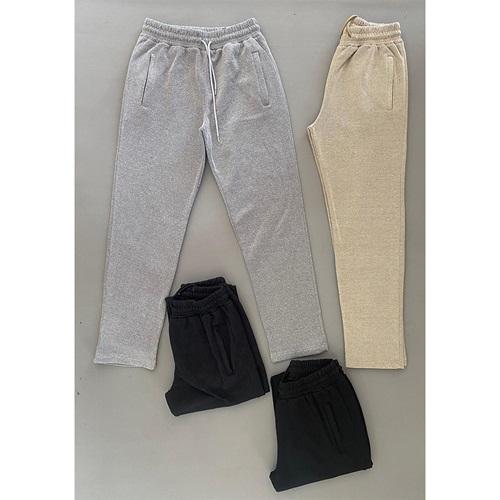 Helen Tekstil 759 Erkek Battal Şardonlu Pike Düz Paça Cep Fermuarlı Eşofman Alt 1XL-5XL