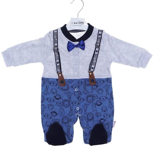 436 Çocuk Penye Aslen Baskılı Bebek Tulum 3-6-9 Ay