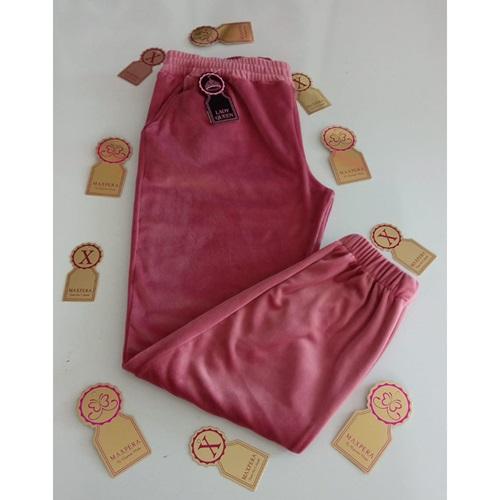 Maxpera 8016 Bayan Fransız Kadife Cepli Pijama Tek Alt M-2XL