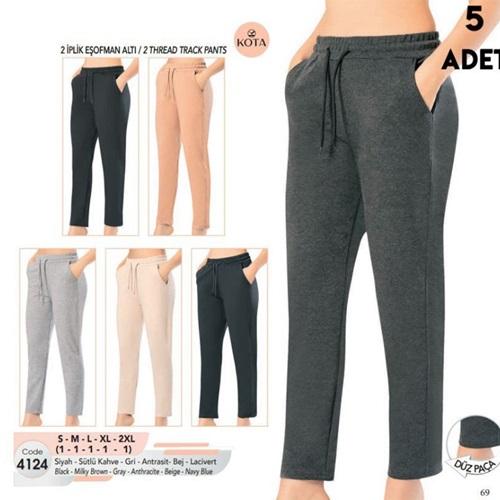 Kota 4124 Bayan 2 İplik Düz Paça Eşofman Alt S-2XL