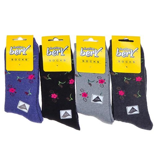 İbrahim Berk 3601 Bayan Desenli Havlu Soket Çorap