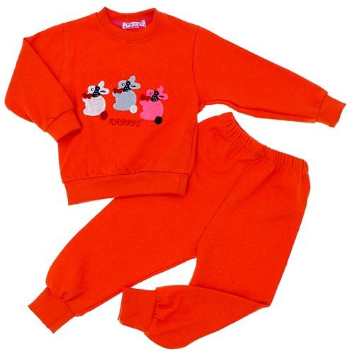 Fındık Kız Çocuk Penye Süzine 3 Tavşan Nakışlı Takım 3-6 Yaş