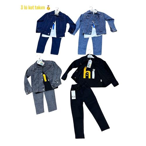 Paşacan 25903-1 Erkek Çocuk 3 Lü Klasik Kot Takım 2-5 Yaş