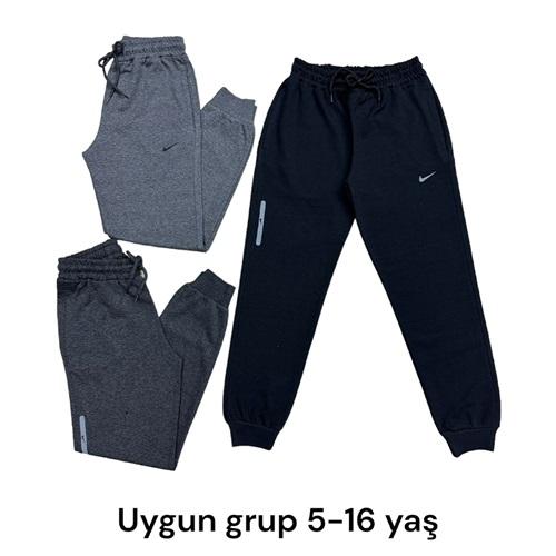LYC 12136 Erkek Çocuk Genç Boy Nıke Baskılı Ribana Eşofman Alt 13-16 Yaş