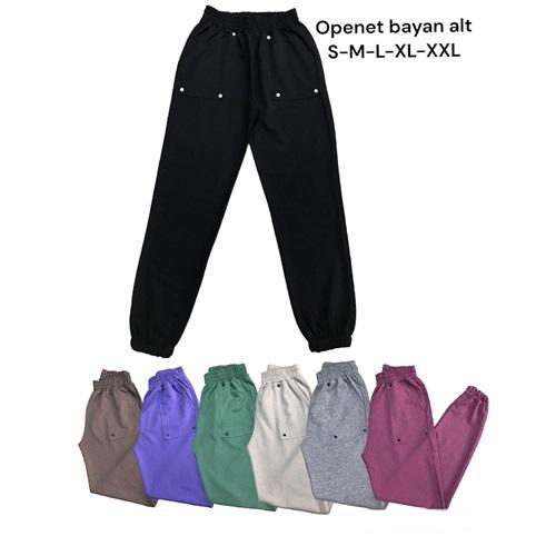 LYC 2039 Cebi Rüvetli Paça Lastikli Bayan Eşofman Alt S-XXL