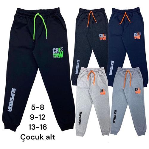 LYC 11937 Erkek Çocuk Grew Baskılı Ribana Eşofman Alt 13-16 Yaş