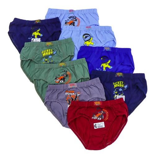 Gümüş 3111 Erkek Çocuk Likralı Baskılı Kom Slip Külot