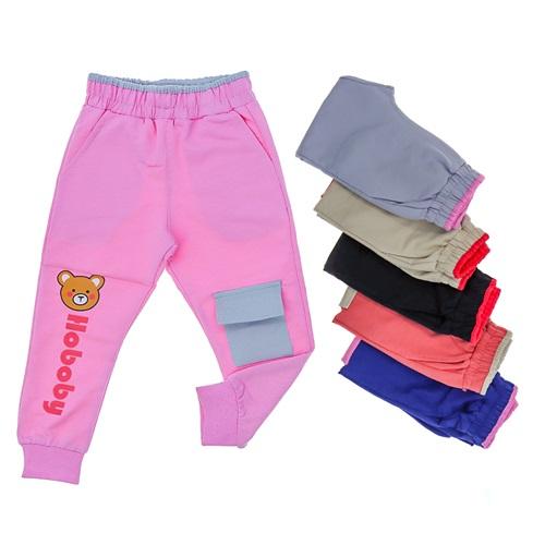 Nirvana 24101 Kız Çocuk Penye Sevimli Ayıcık Baskılı Eşofman Altı 2-5 Yaş