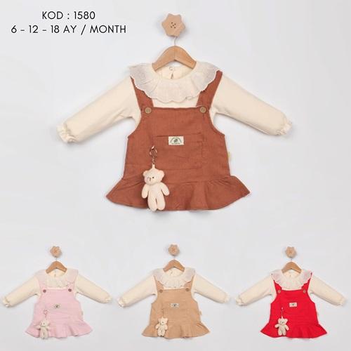 Tufitto 1580 Kız Bebe Volan Etekli Elbise 9-24 Ay