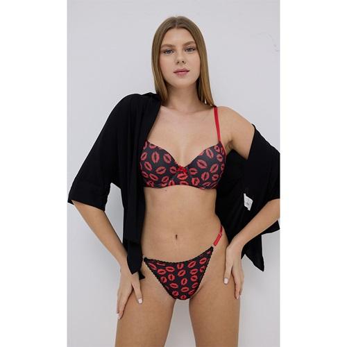 Love Secret Bayan Dudak Kalp Desenli Destekli Micro Lolita Sütyen Takım 75-90