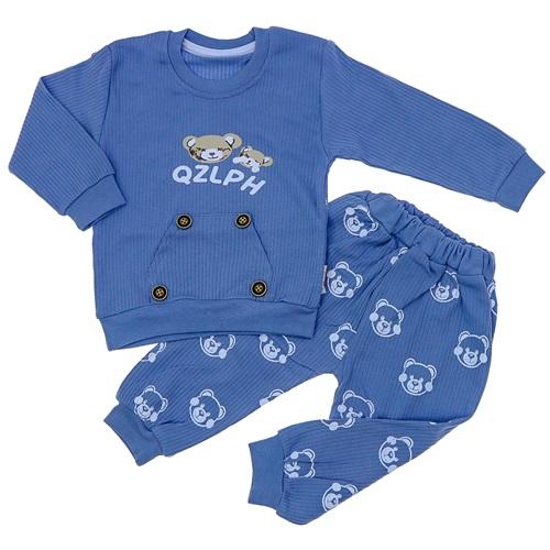 My Oktay 2267 Kız Bebe Penye Raporlu Qzlph Sevimli Ayıcık Baskılı 2 Li Takım 9-24 Ay